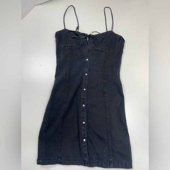 Calvin Klein For UO Black Denim Button Down Mini Dress Size XS New - Picture 13 of 14